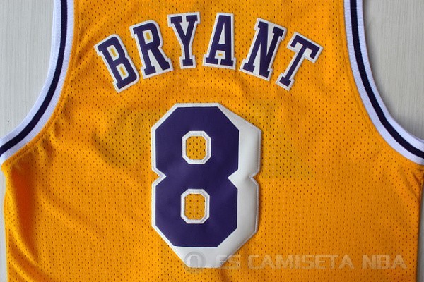 Camiseta Bryant #8 Los Angeles Lakers Retro Amarillo - Haga un click en la imagen para cerrar